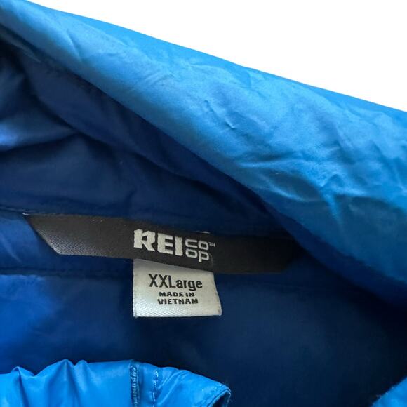 REI Co-Op Men's Lightweight Down Vest 650 Vibrant Blue Size XXL Outdoors Hiking - Picture 4 of 6